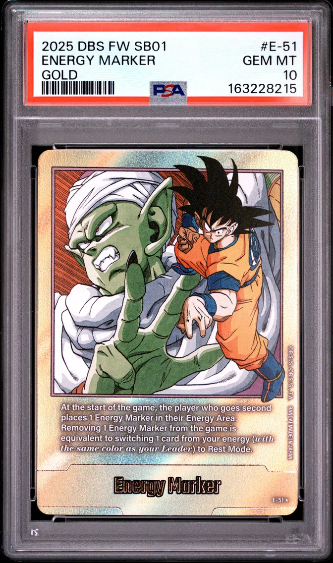 2025 #E-51 Energy Marker PSA 10 Dragon Ball Super Card Game Fusion World Manga Booster 01
