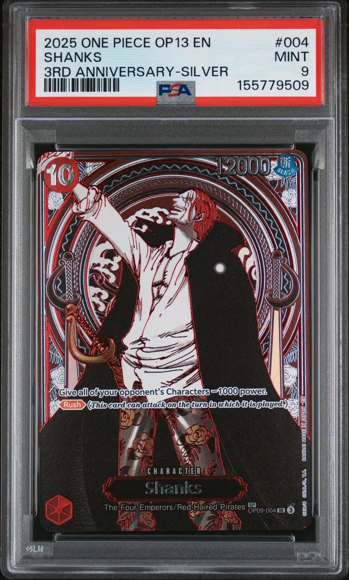 2025 #004 Shanks PSA 9 One Piece OP13-Carrying on His Will