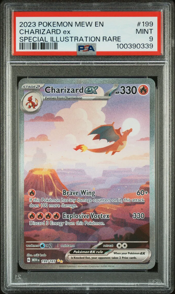 2023 #199 Charizard EX PSA 9 Mew EN-151