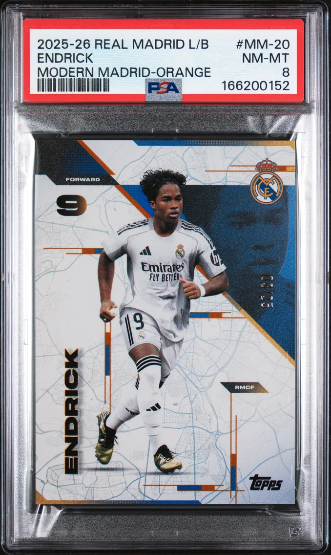 2025 #MM-20 Endrick PSA 8 Topps Real Madrid los Blancos Modern Madrid