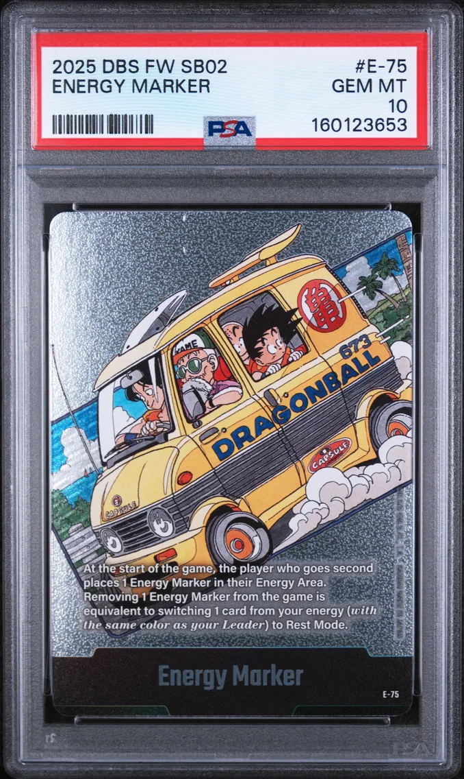 2025 #E-75 Energy Marker PSA 10 Dragon Ball Super Card Game Fusion World Manga Booster 02