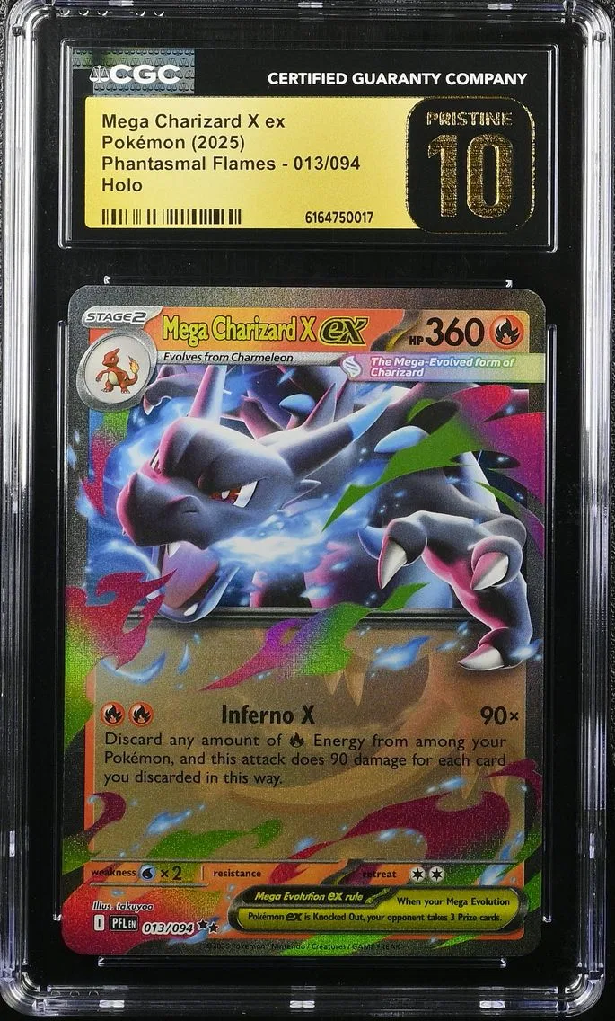 2025 #013 Mega Charizard X ex CGC 10 Pristine Phantasmal Flames - PFL EN - English