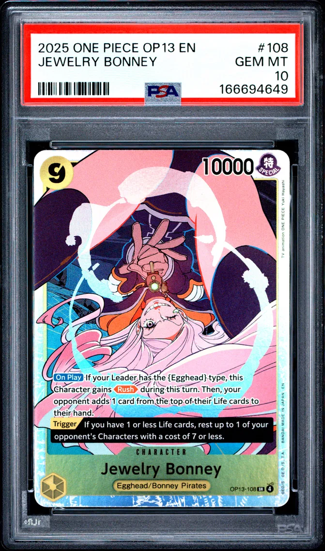 2025 #108 Jewelry Bonney PSA 10 One Piece OP13-Carrying on His Will