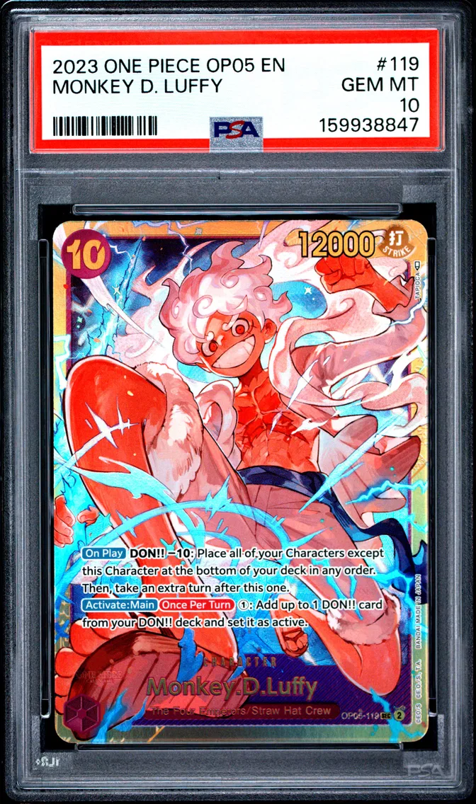 2023 #119 Monkey D. Luffy PSA 10 One Piece OP05-Awakening of the New Era