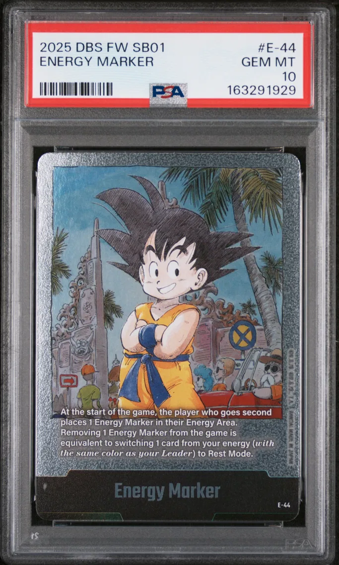 2025 #E-44 Energy Marker PSA 10 Dragon Ball Super Card Game Fusion World Manga Booster 01