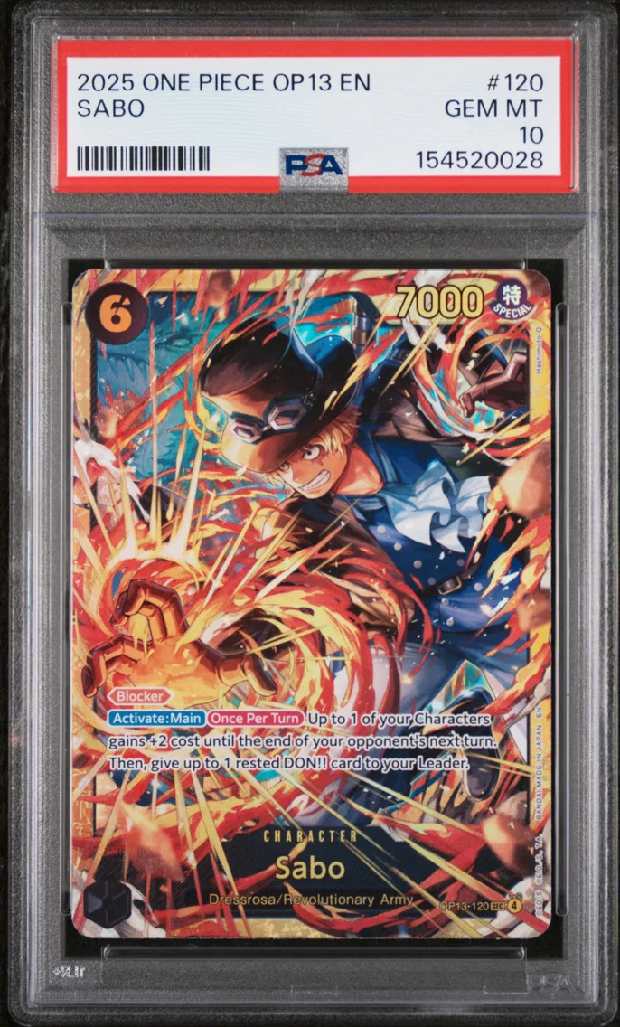 2025 #120 Sabo PSA 10 One Piece OP13-Carrying on His Will