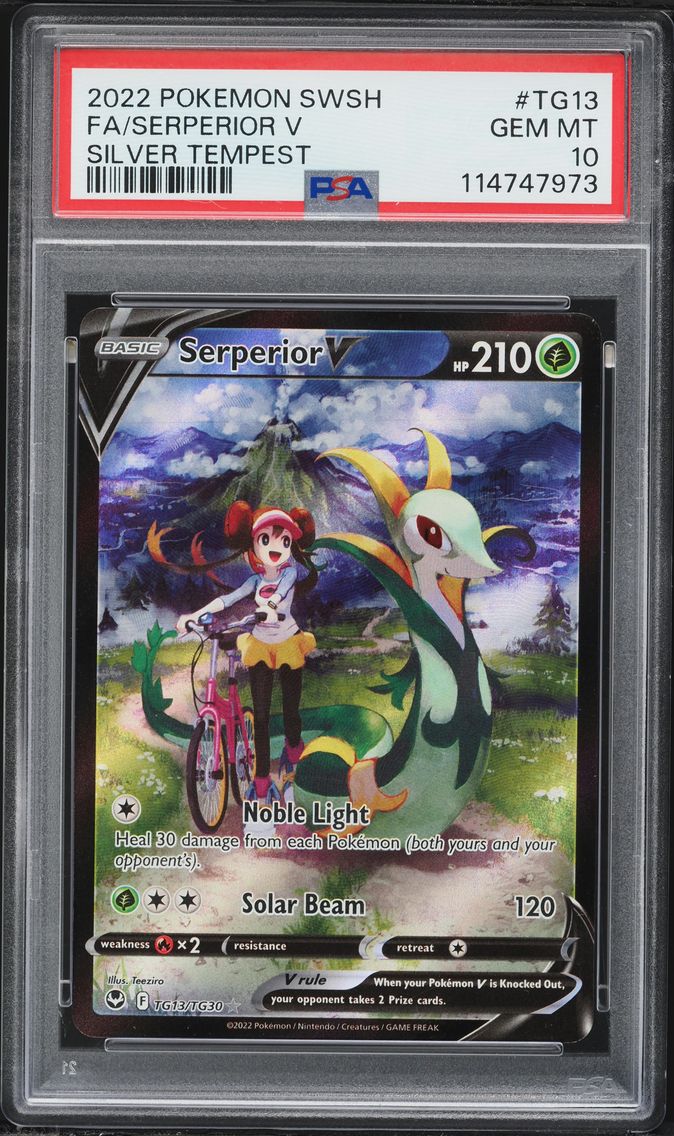 2022 #TG13 Full Art/Serperior V PSA 10 Sword & Shield Silver Tempest Pokemon