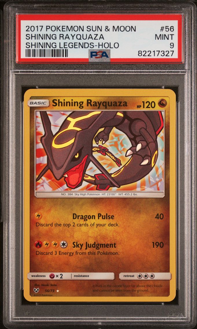 2017 #56 Shining Rayquaza-Holo PSA 9 Sun & Moon Shining Legends Pokemon