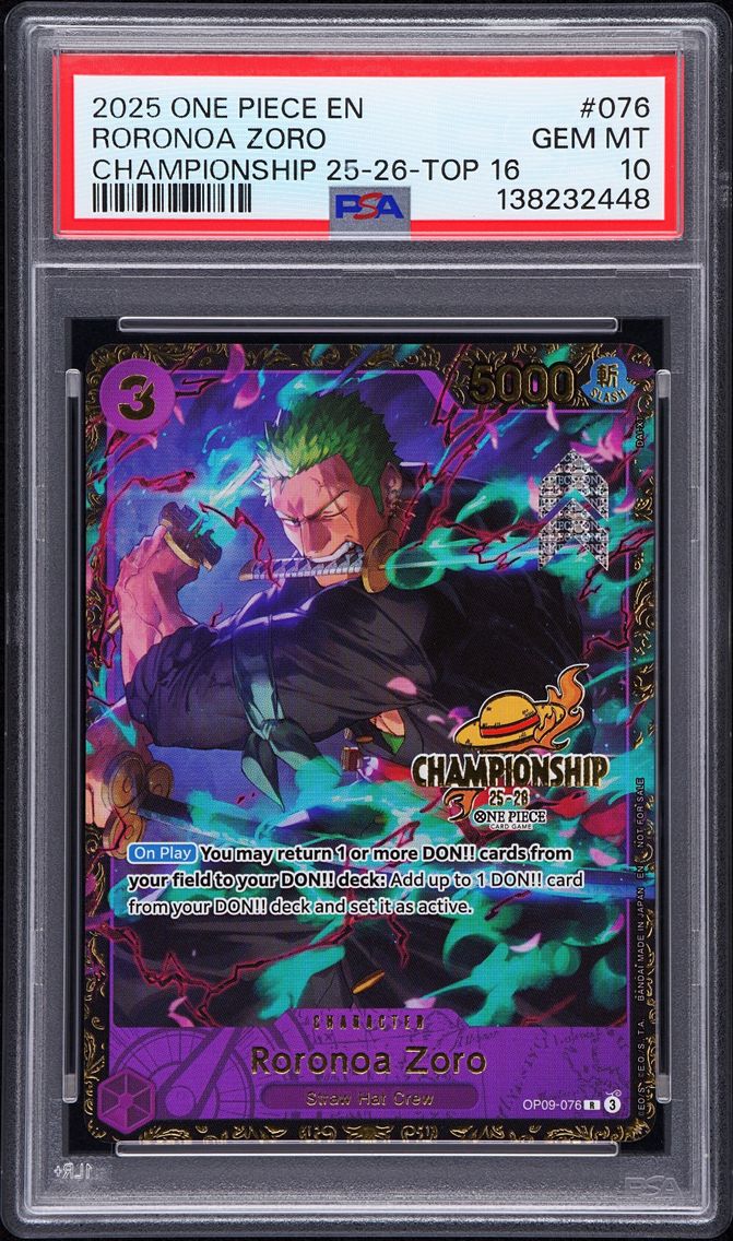 2025 #076 Roronoa Zoro PSA 10 Pr