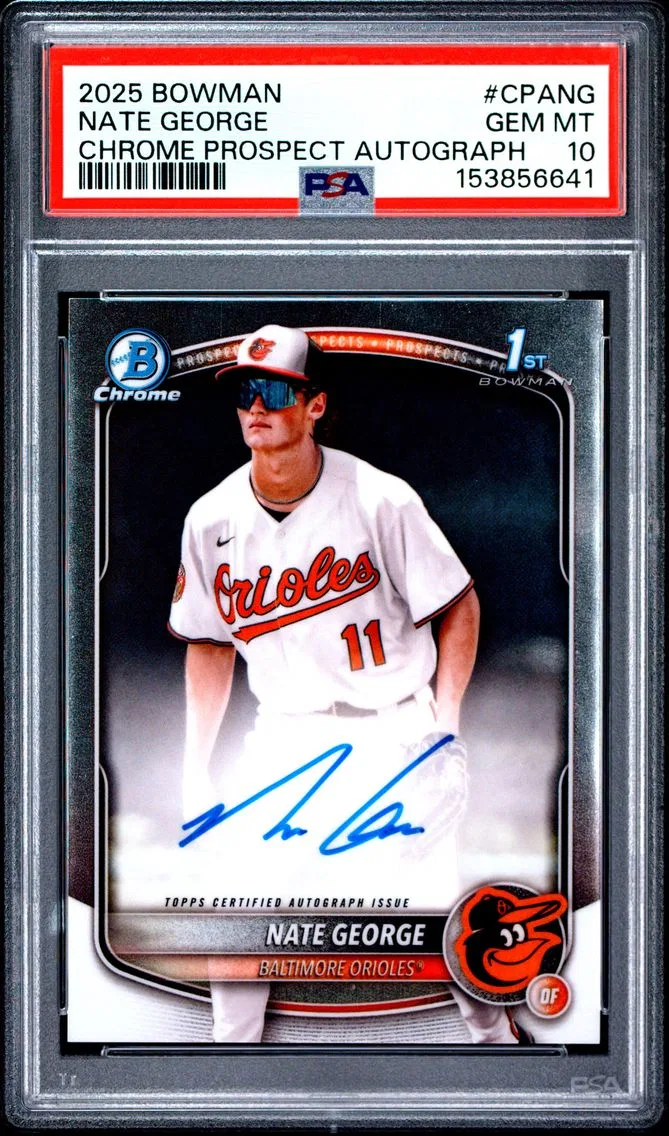 2025 #CPANG Nate George PSA 10 Bowman Chrome Prospect Autographs