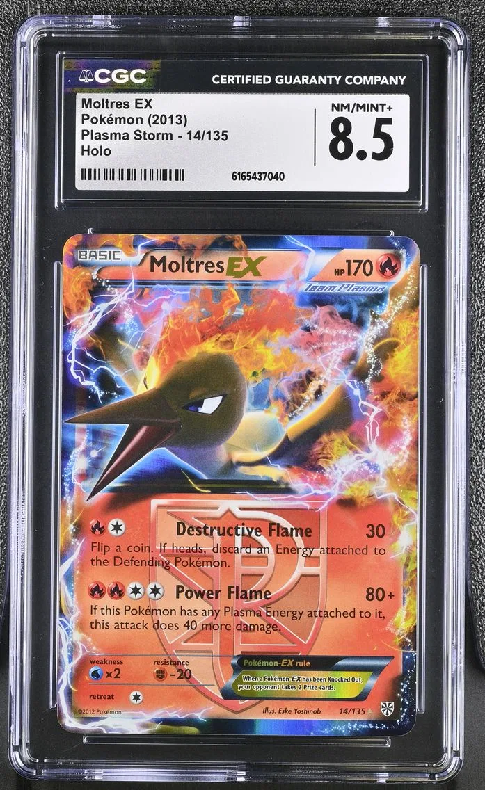 2013 #14 Moltres EX CGC 8.5 Plasma Storm - English