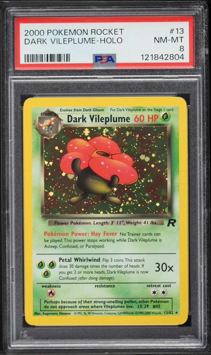 2000 #13 Dark Vileplume-Holo PSA 8 Rocket Pokemon