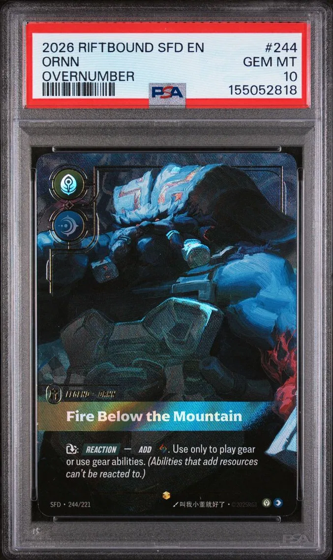 2026 #244 Ornn - Fire Below the Mountain PSA 10 Riftbound: League of Legends Sfd-Spiritforged