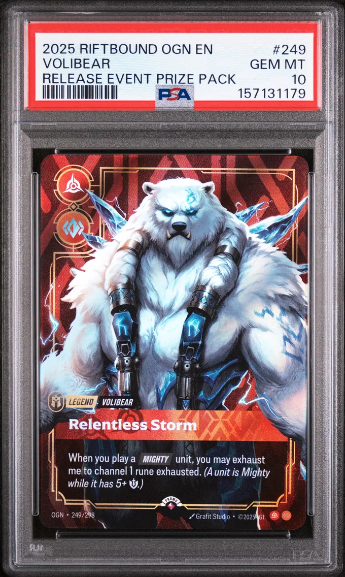 2025 #249 Volibear - Relentless Storm PSA 10 Riftbound: League of Legends Ogn-Origins