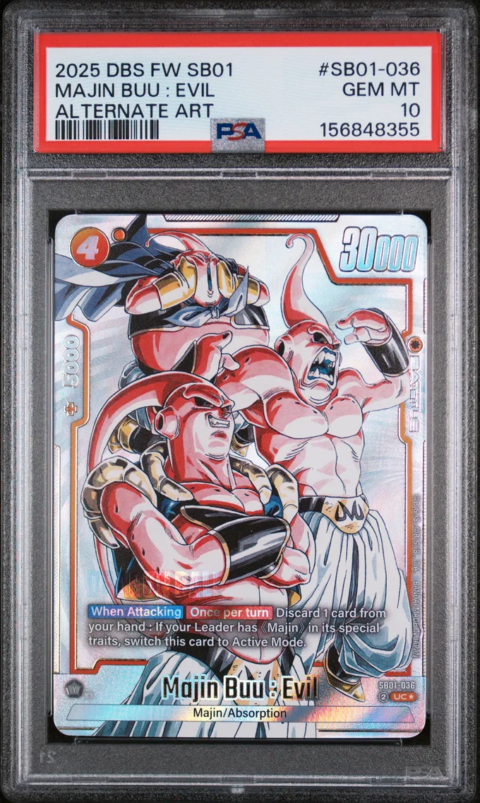 2025 #SB01-036 Majin Buu : Evil PSA 10 Dragon Ball Super Card Game Fusion World Manga Booster 01