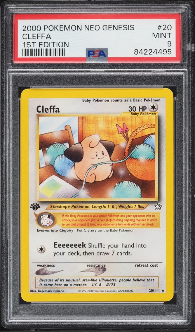 2000 Pokemon Neo Genesis 1st Edition Cleffa #20 PSA 9 MINT