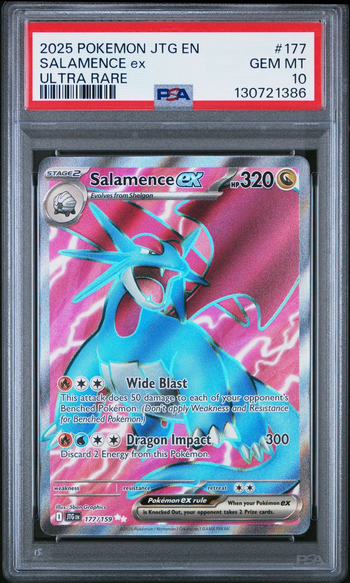 2025 #177 Salamence EX PSA 10 Jtg EN-Journey Together