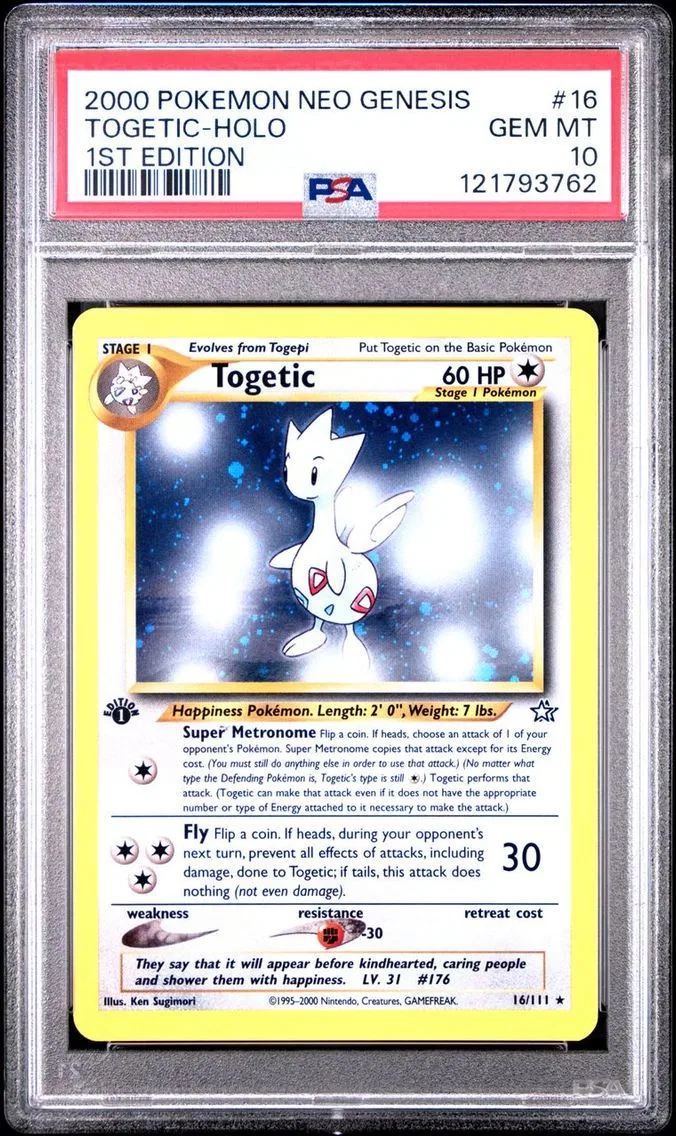2000 #16 TOGETIC-HOLO PSA 10 POKEMON NEO GENESIS 1ST EDITION