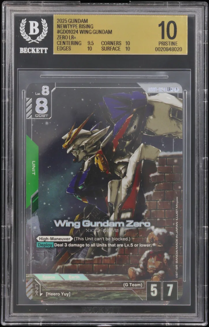 2025 #GD01024 Wing Gundam Zero LR+ BGS 10 GUNDAM CARD GAME Newtype Rising