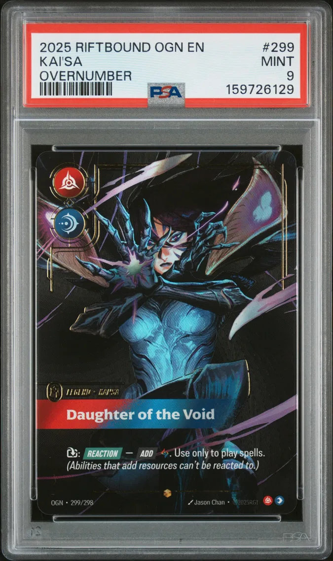 2025 #299 Kai'SA - Daughter of the Void PSA 9 Riftbound: League of Legends Ogn-Origins