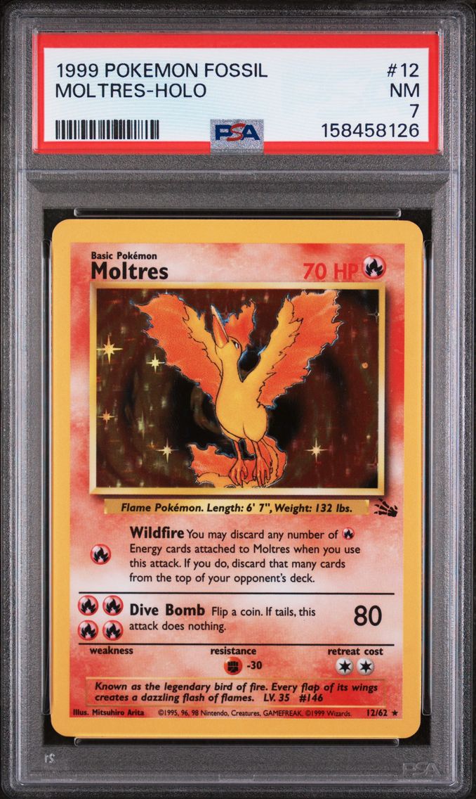 1999 #12 Moltres-Holo PSA 7 Fossil