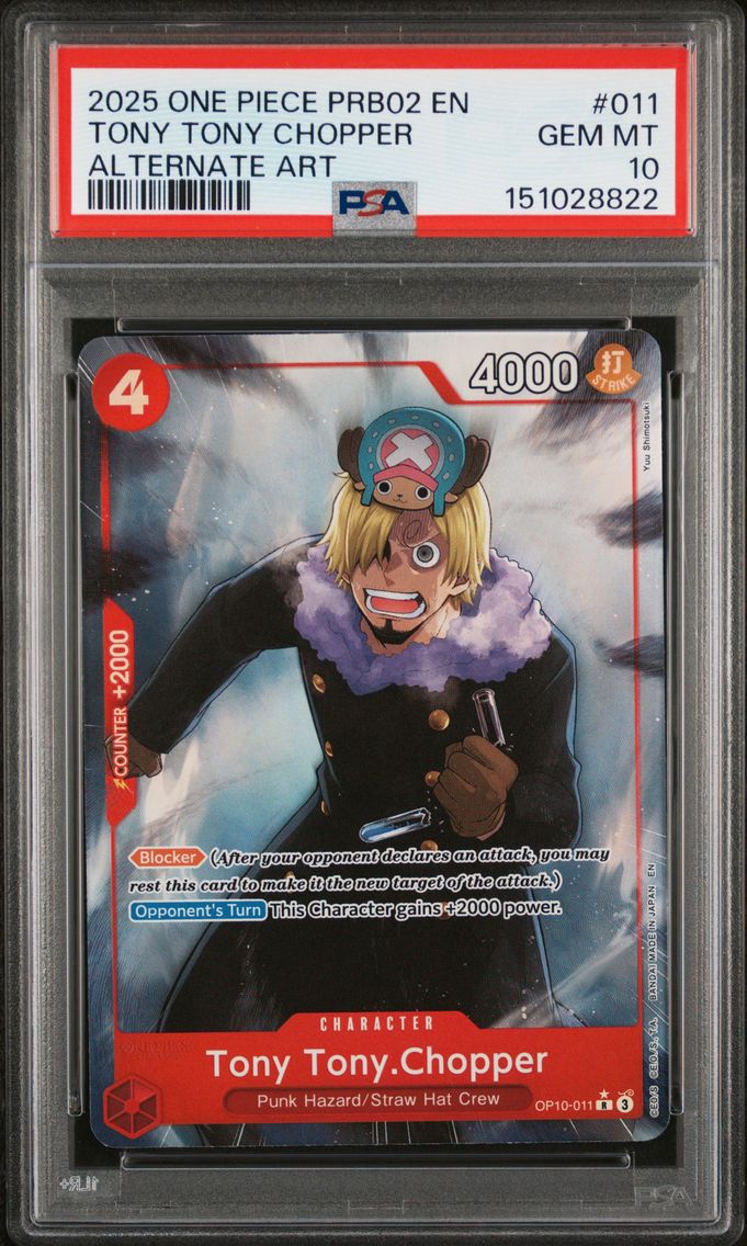 2025 #011 Tony Tony Chopper PSA 10 One Piece PRB02-Premium Booster -One Piece Card the Best- Vol.2