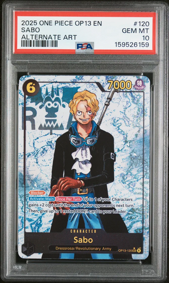2025 #120 Sabo PSA 10 One Piece OP13-Carrying on His Will