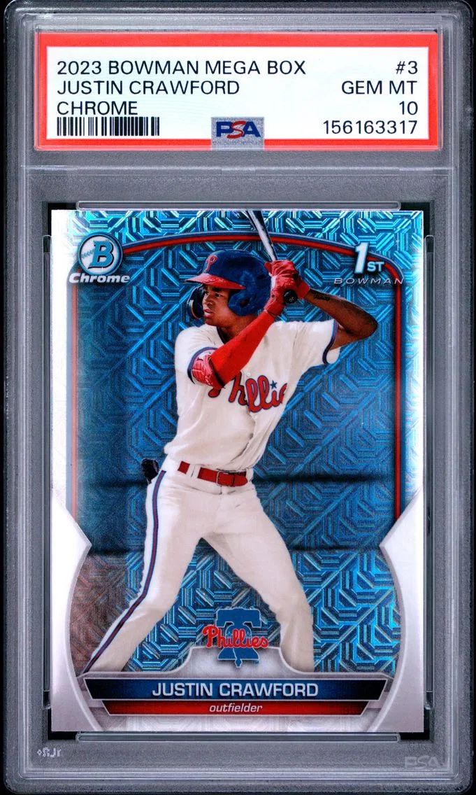 2023 #3 Justin Crawford PSA 10 Bowman Mega Box Chrome