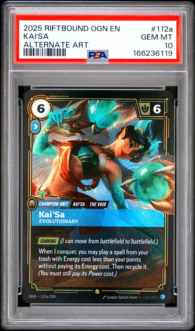 2025 #112a Kai'SA - Evolutionary PSA 10 Riftbound: League of Legends Ogn-Origins
