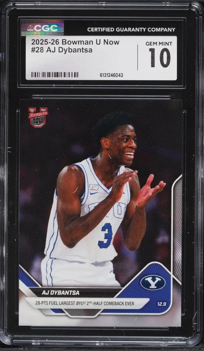 2025 Bowman University Now AJ Dybantsa ROOKIE #28 CGC 10 GEM MINT