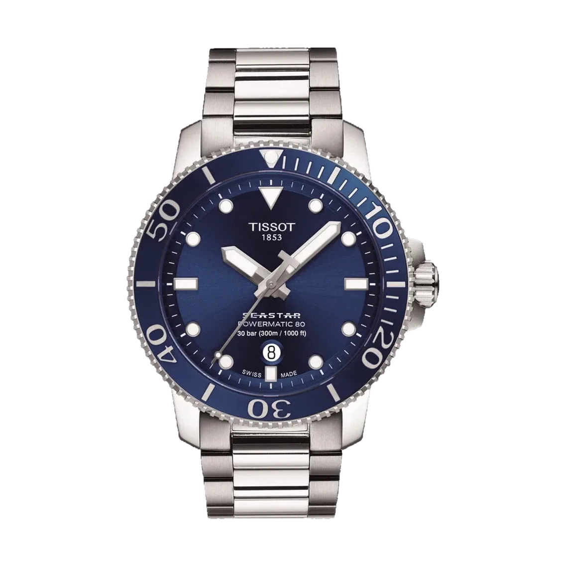 Tissot Seastar 1000 Powermatic 80 43mm - Blue on Bracelet