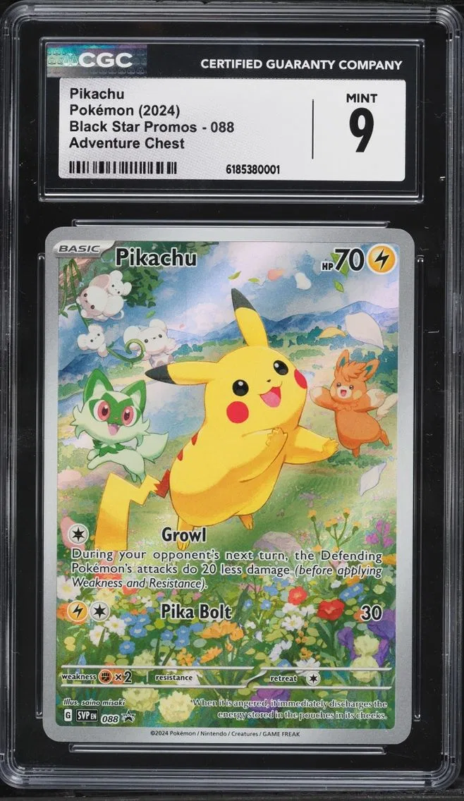 2024 #88 Pikachu CGC 9 Pokemon Scarlet & Violet Promo Paldea Adventure Chest Full Art