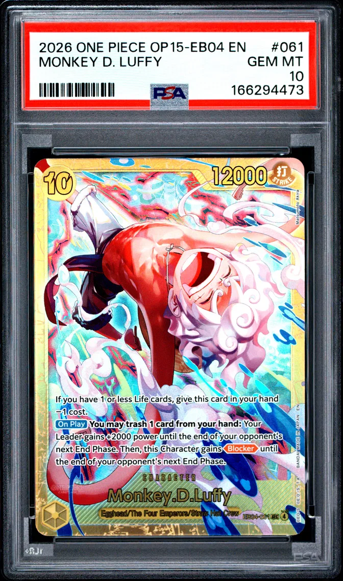 2026 #061 Monkey D. Luffy PSA 10 One Piece OP15-EB04-Adventure on Kami's Island