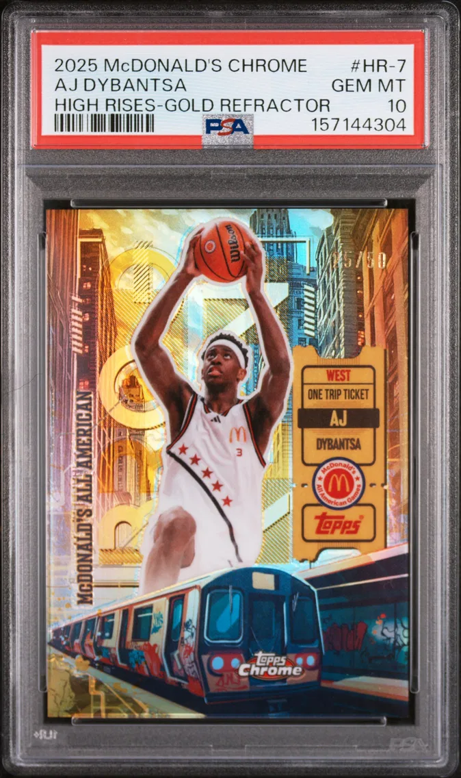 2025 #7 AJ DYBANTSA PSA 10 Topps Chrome McDonald's All American High Rises