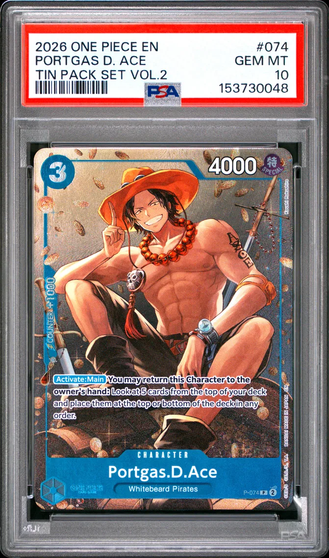 2026 #074 Portgas D. Ace PSA 10 One Piece Promos