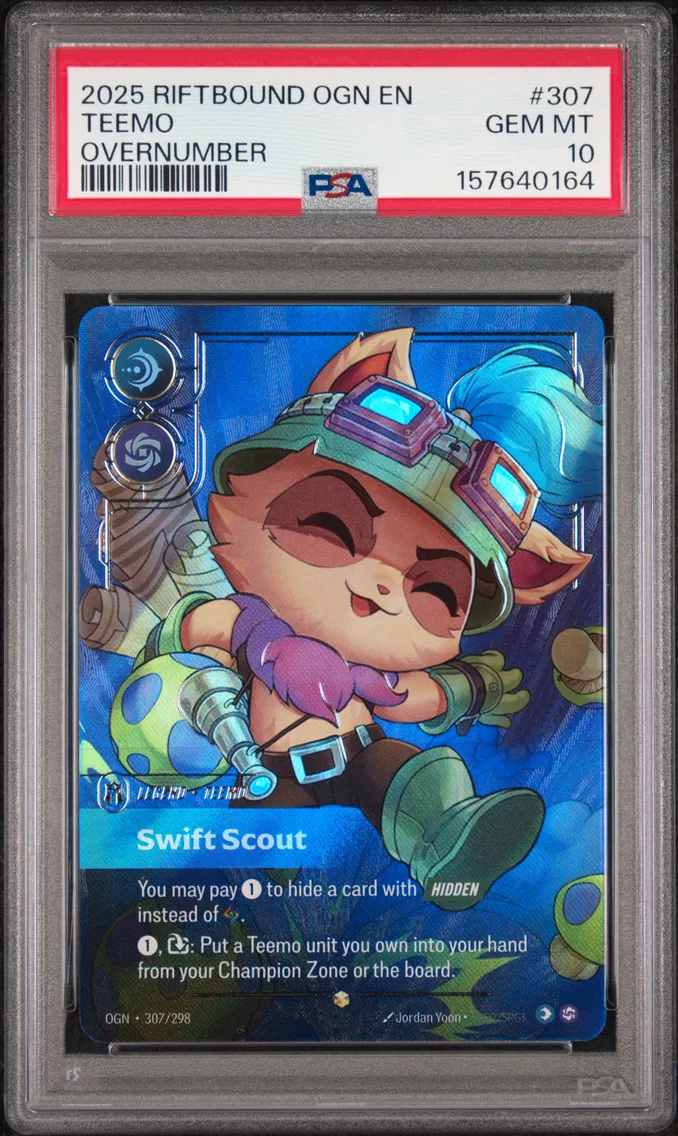 2025 #307 Teemo - Swift Scout PSA 10 Riftbound: League of Legends Ogn-Origins