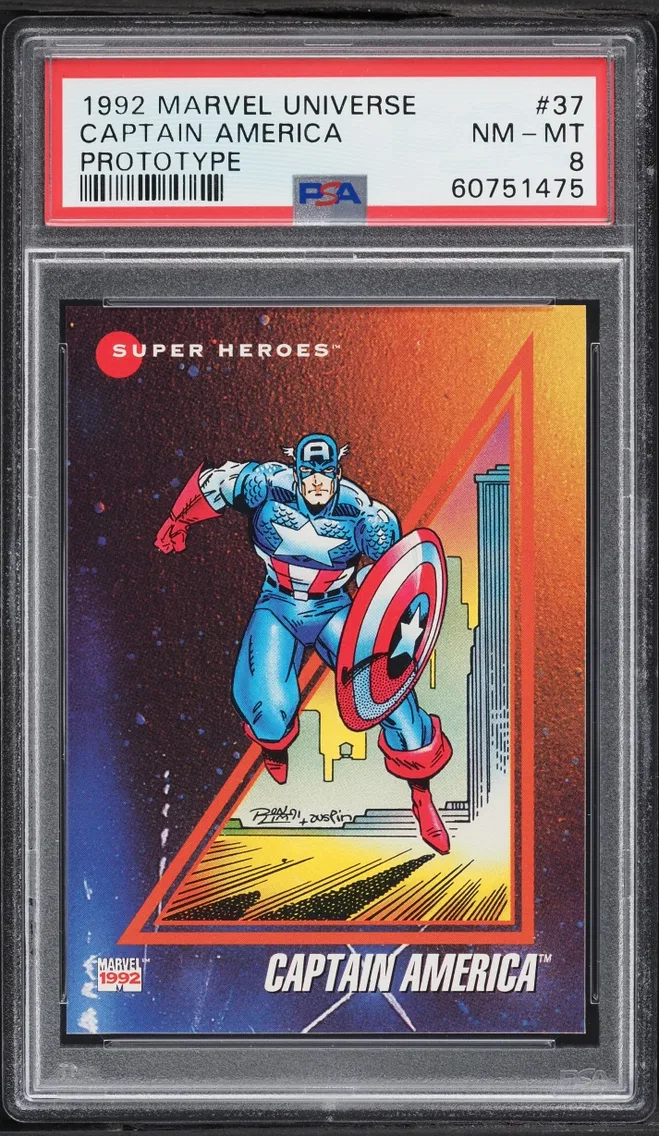 1992 #37 Impel Marvel Universe Promo Prototype Captain America NM-MT PSA 8
