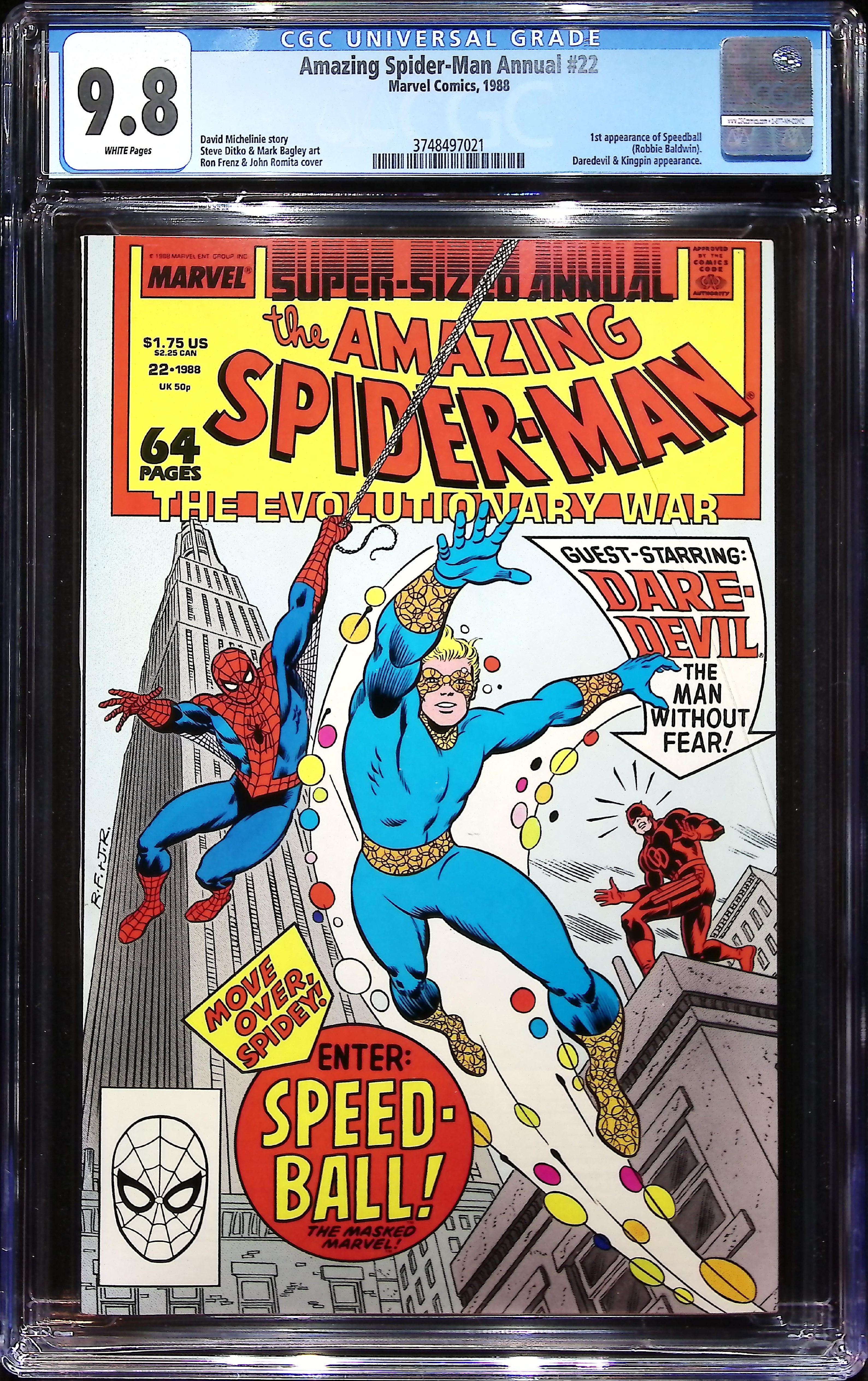 1988 Amazing Spider-Man Annual #22 CGC 9.8 Marvel Comics