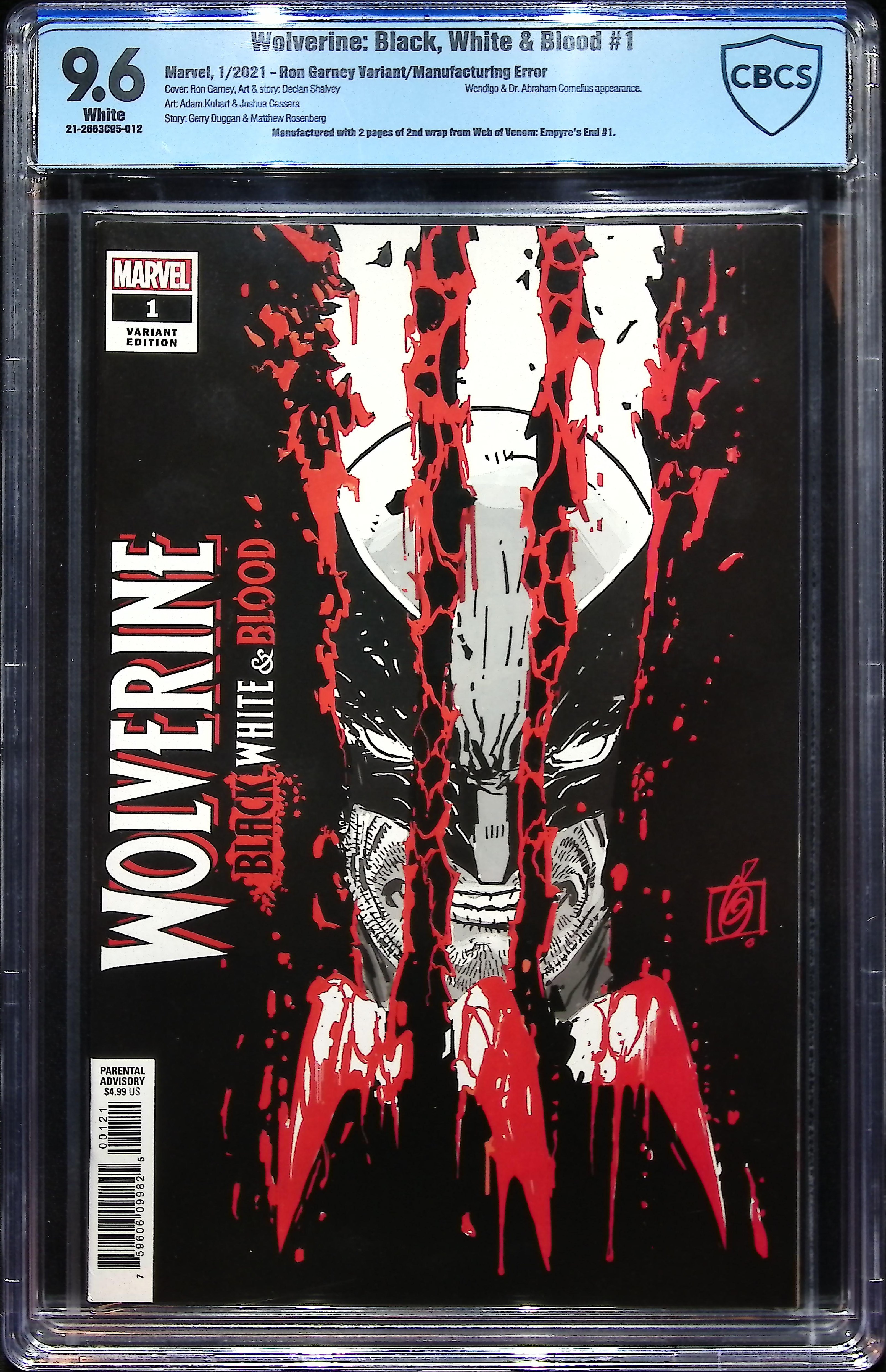2021 Wolverine: Black, White, and Blood #1 CBCS 9.6 Marvel Comics