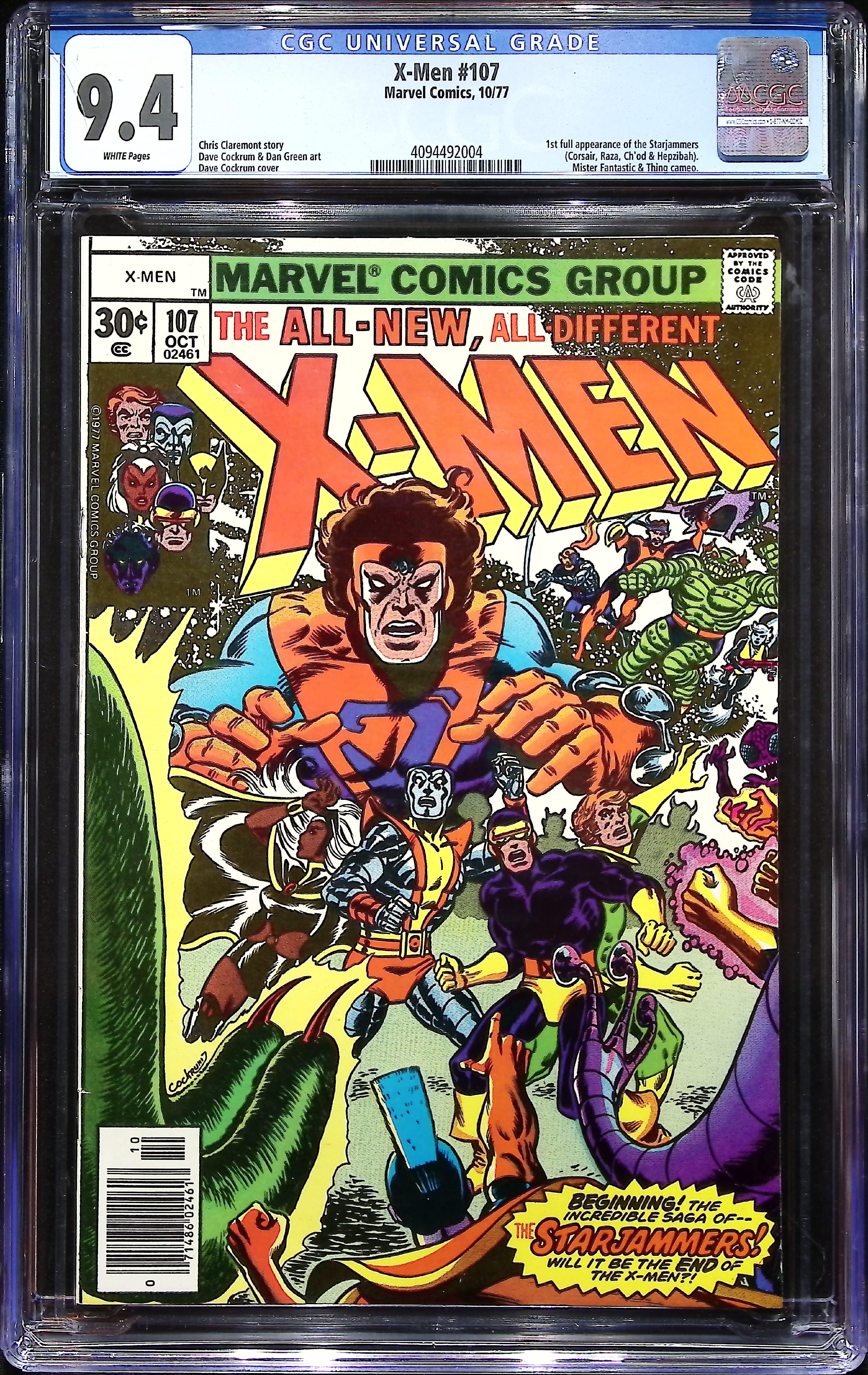 1977 X-Men #107 CGC 9.4 Marvel Comics