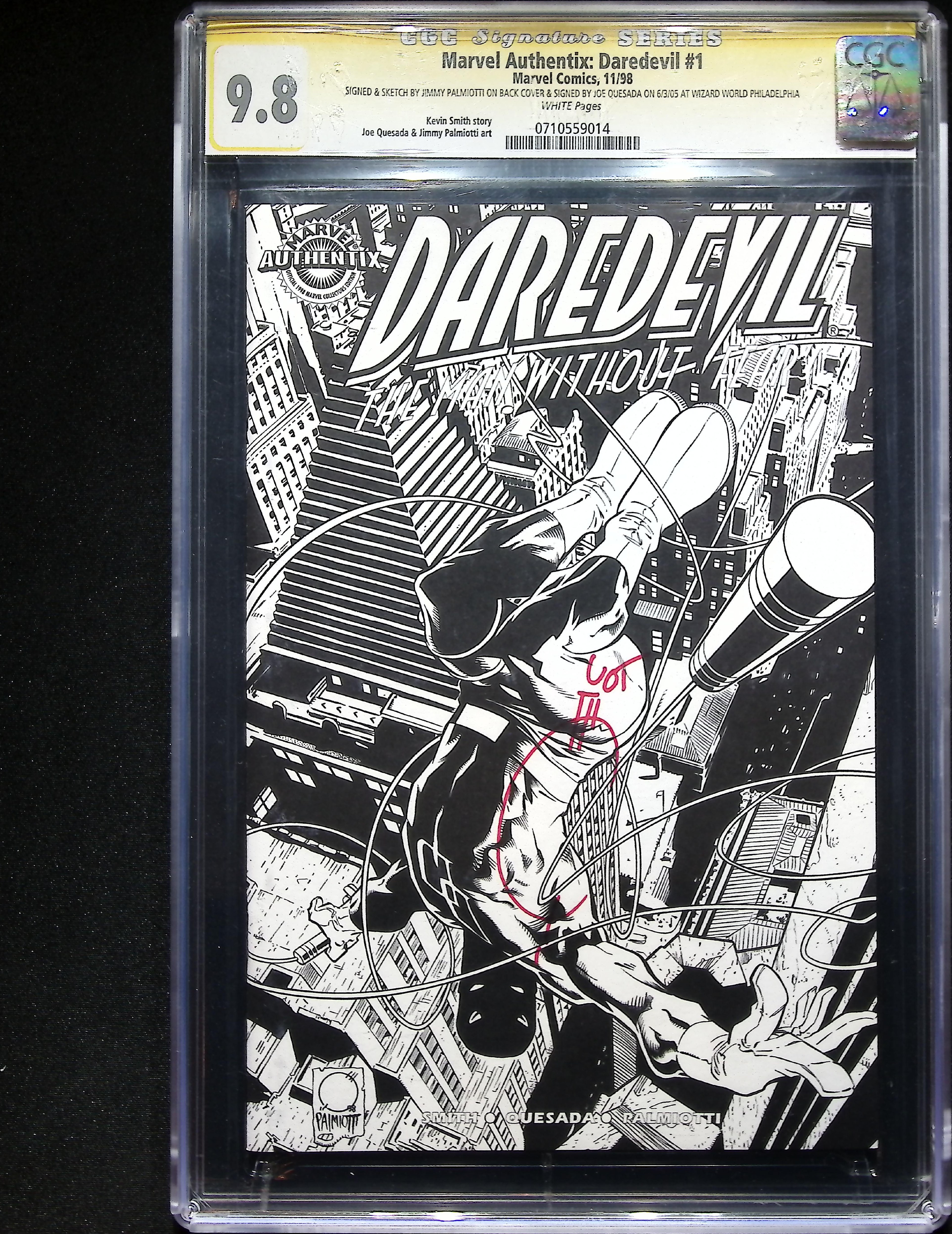 1998 Marvel Authentix: Daredevil #1 CGC 9.8 Marvel Comics