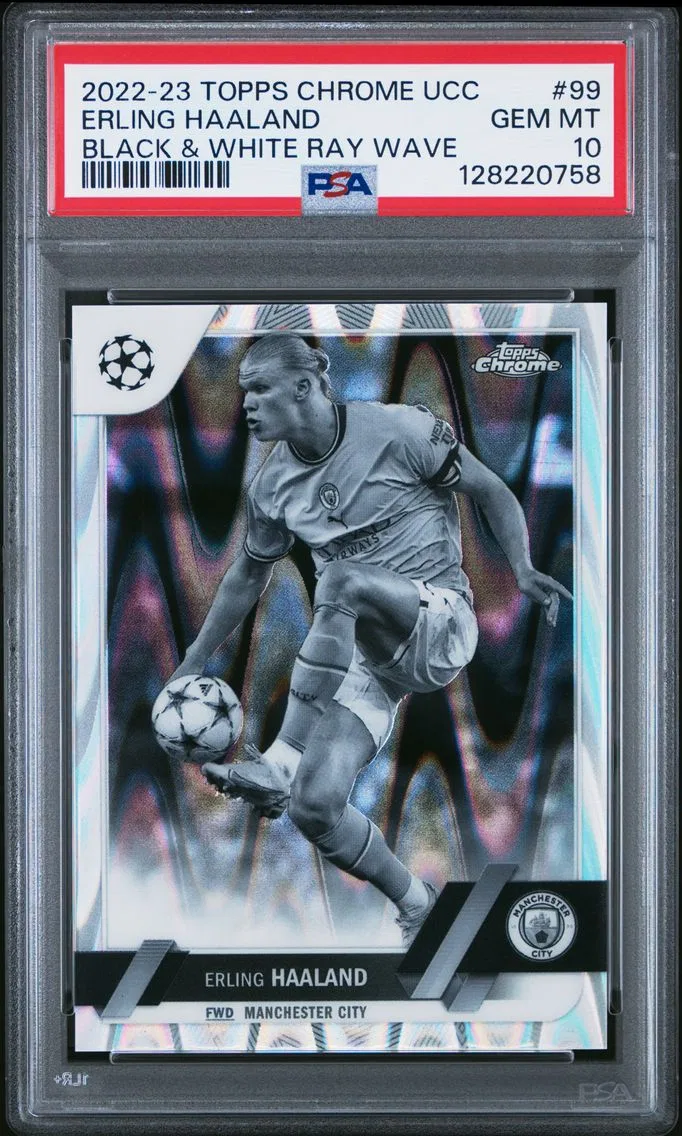 2022 #99 Erling Haaland PSA 10 Topps Chrome UEFA Club Competitions