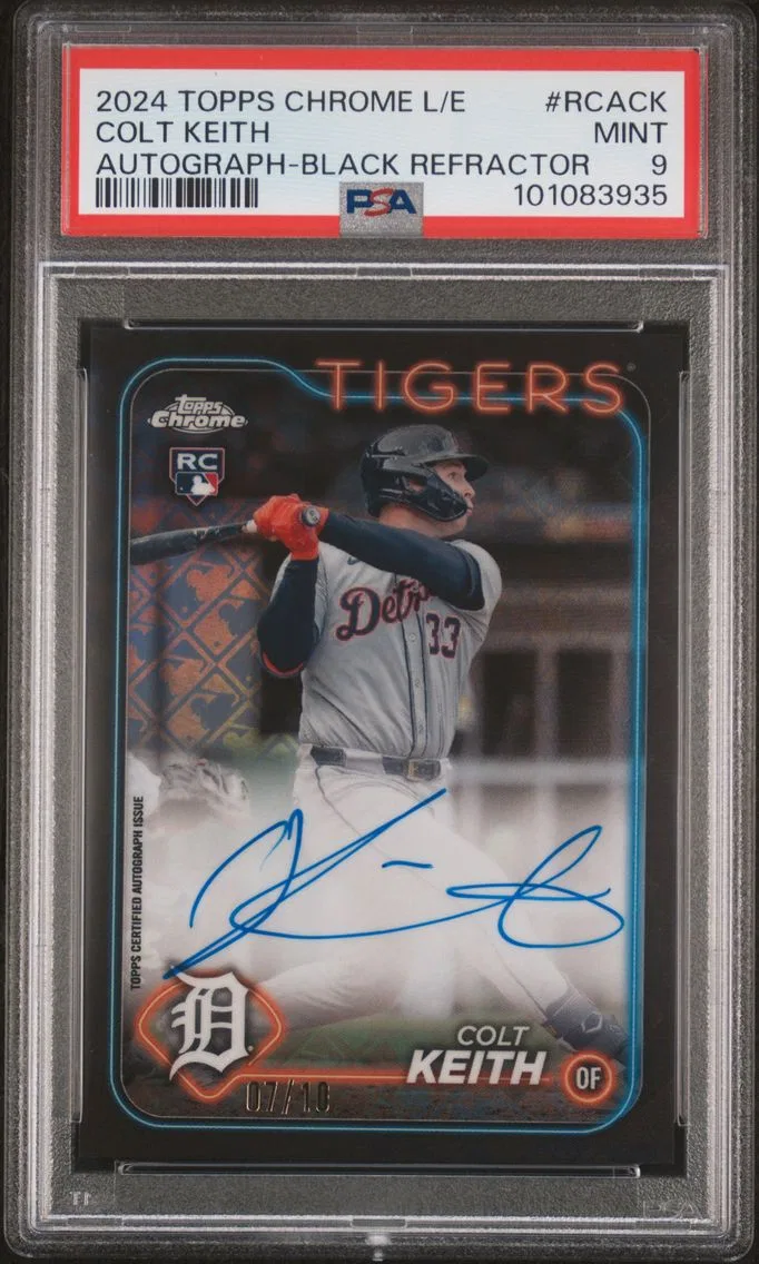 2024 #RCACK Colt Keith PSA 9 Topps Chrome Logofractor Edition MLB Refractor Chrome Autographs
