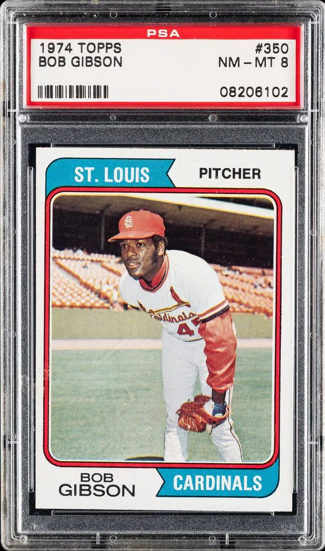 1974 #350 Bob Gibson PSA 8 Topps