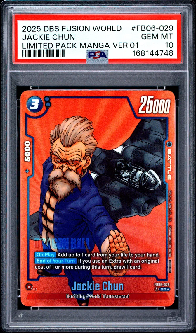 2025 #FB06-029 Jackie Chun PSA 10 Dragon Ball Super Card Game Fusion World Limited Pack Manga Version 01