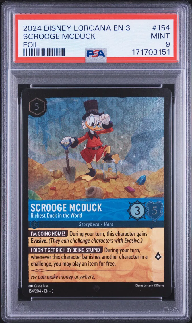 2024 #154 Scrooge Mcduck - Richest Duck in the World PSA 9 Disney Lorcana EN 3-Into the Inklands