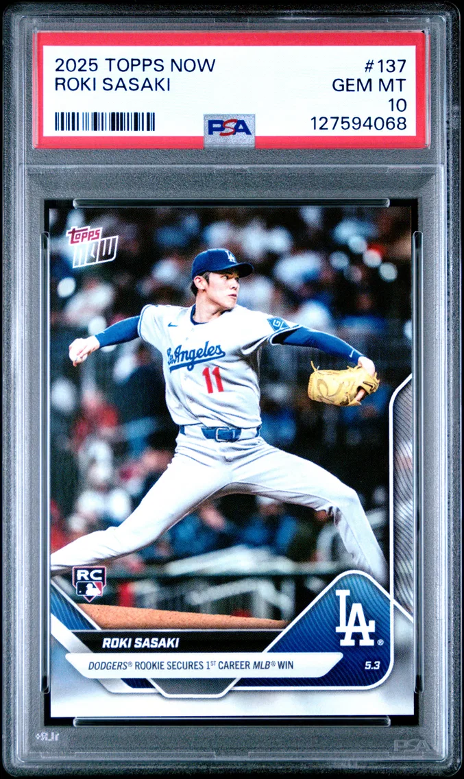 2025 #137 Roki Sasaki PSA 10 Topps Now