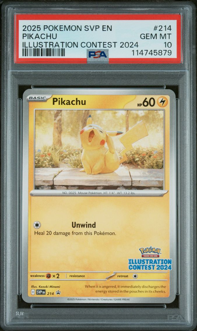 2025 #214 Pikachu PSA 10 Svp EN-SV Black Star Promo
