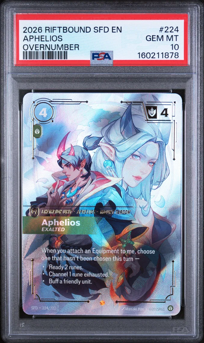 2026 #224 Aphelios - Exalted PSA 10 Riftbound: League of Legends Sfd-Spiritforged
