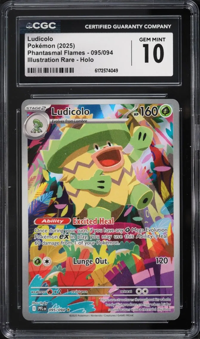 2025 Pokemon Mega Evolution Phantasmal Flames IR Ludicolo #95 CGC 10 GEM MINT
